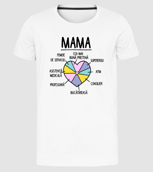 Mama cea mai bună prietenă, supererou model alb pe tricou