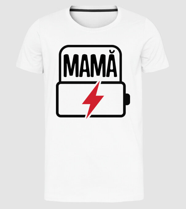 Mamă la încărcat model alb pe tricou