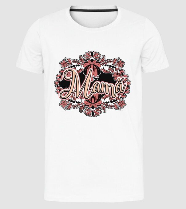 Mamă model alb pe tricou