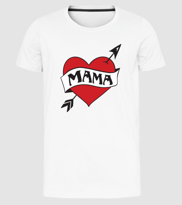mama model alb pe tricou