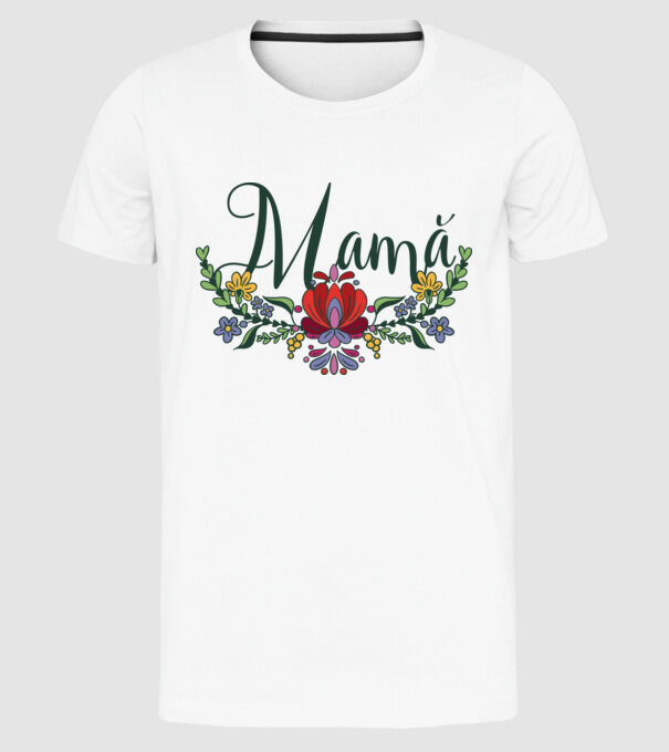 Mamă model alb pe tricou