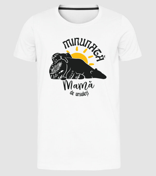 Minunată mamă de ursuleți model alb pe tricou