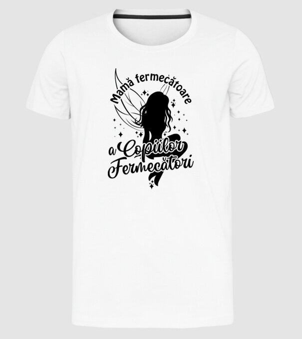 Mamă fermecătoare a copiilor fermecători model alb pe tricou