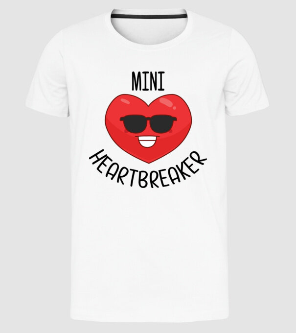 mini heartbreaker model alb pe tricou