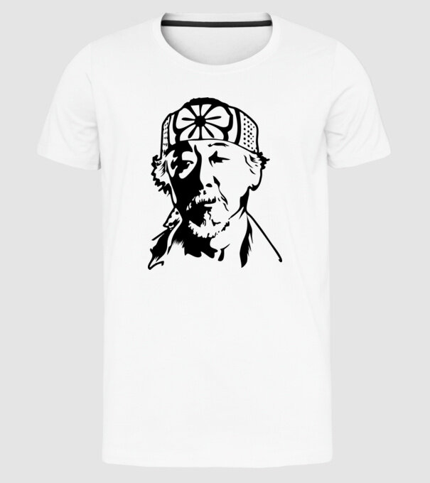 Miyagi head cobra kai model alb pe tricou