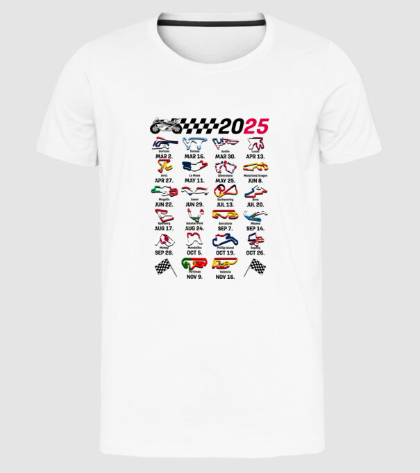 MOTOGP 25 CALENDAR alb model alb pe tricou