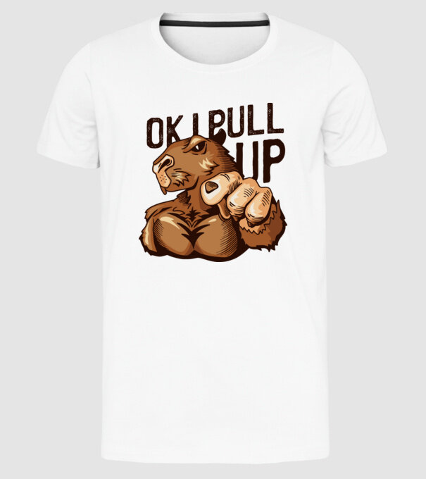 Muscular Capybara - capibară model alb pe tricou