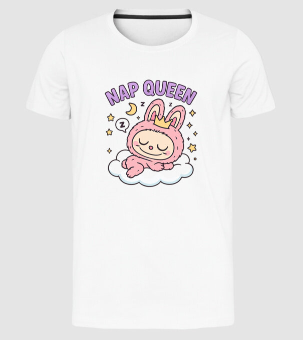 Nap Queen model alb pe tricou