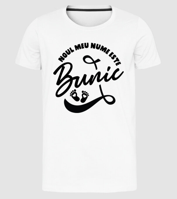 Noul meu nume este Bunic model alb pe tricou