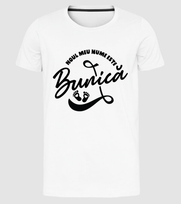 Noul meu nume este Bunică model alb pe tricou