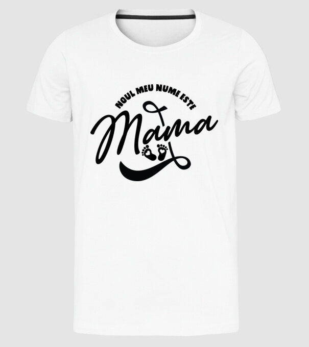 Noul meu nume este Mama model alb pe tricou