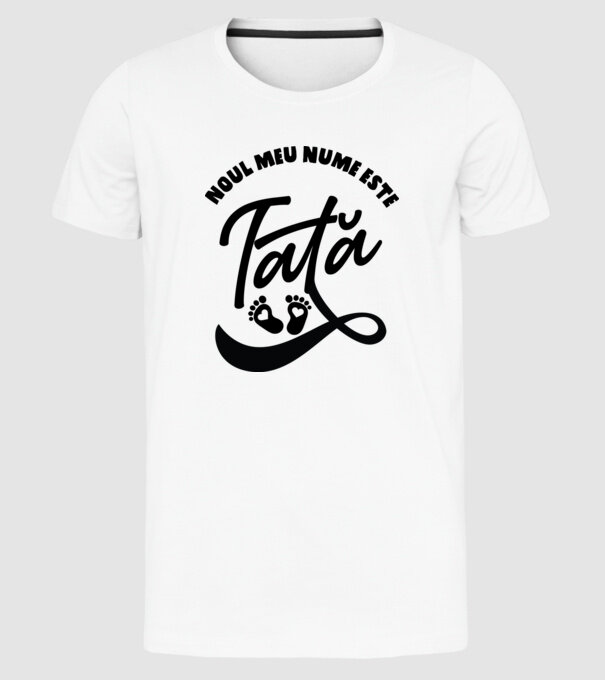 Noul meu nume este Tată model alb pe tricou