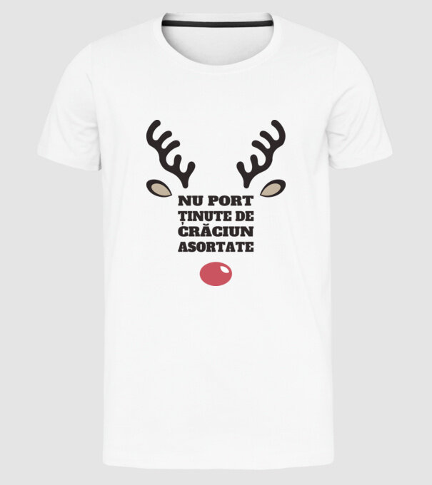 Nu port ținute de crăciun asortate crăciun chiar căprioară Alb model alb pe tricou