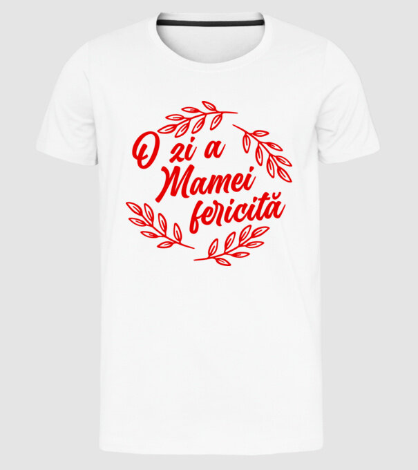 O zi a mamei fericită model alb pe tricou