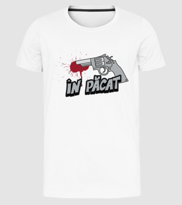 în păcat model alb pe tricou