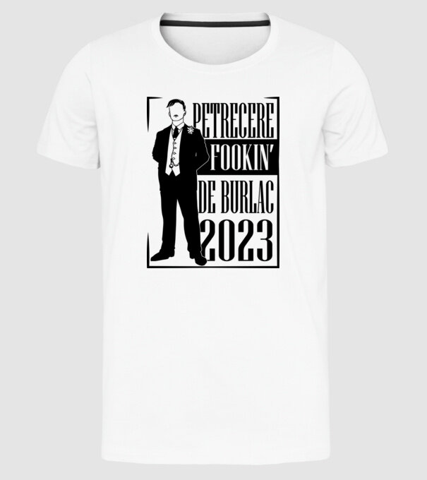 Petrecere Fookin de burlac model alb pe tricou