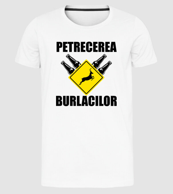 petrecerea burlacilor model alb pe tricou