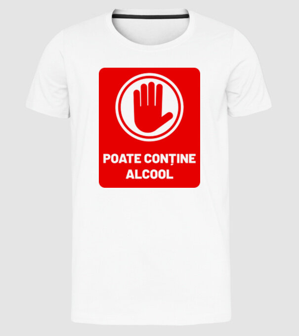 poate conține alcool model alb pe tricou