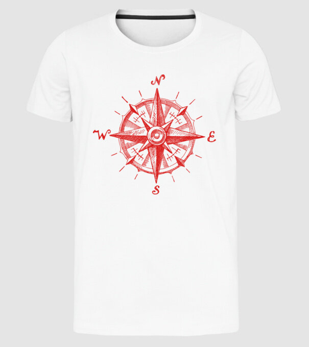 Puncte cardinale model alb pe tricou