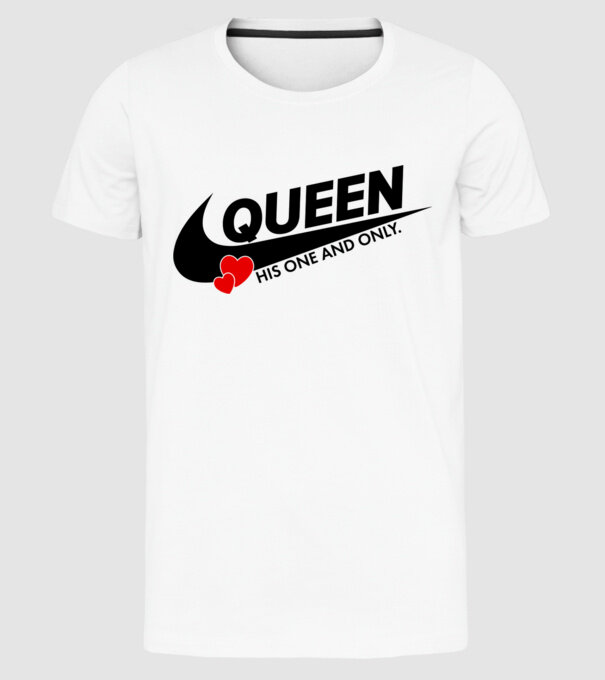 Queen model alb pe tricou