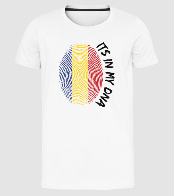 România fingerprint model alb pe tricou