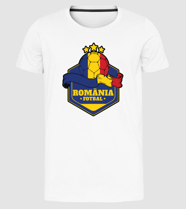 România Fotbal model alb pe tricou