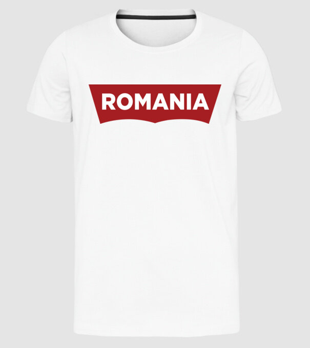 România levis model alb pe tricou