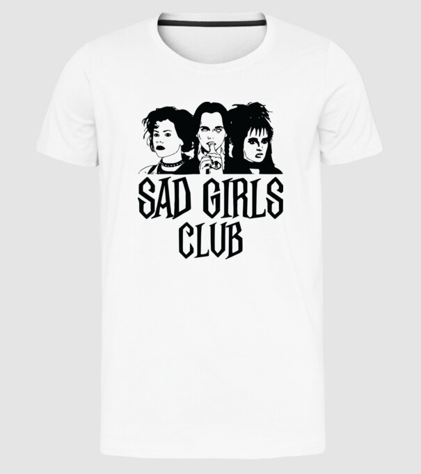 Sad Girls Club model alb pe tricou