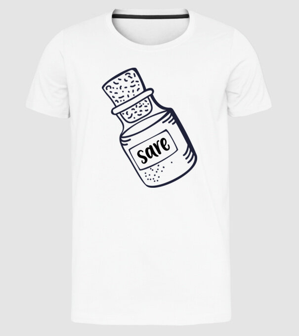 sare model alb pe tricou