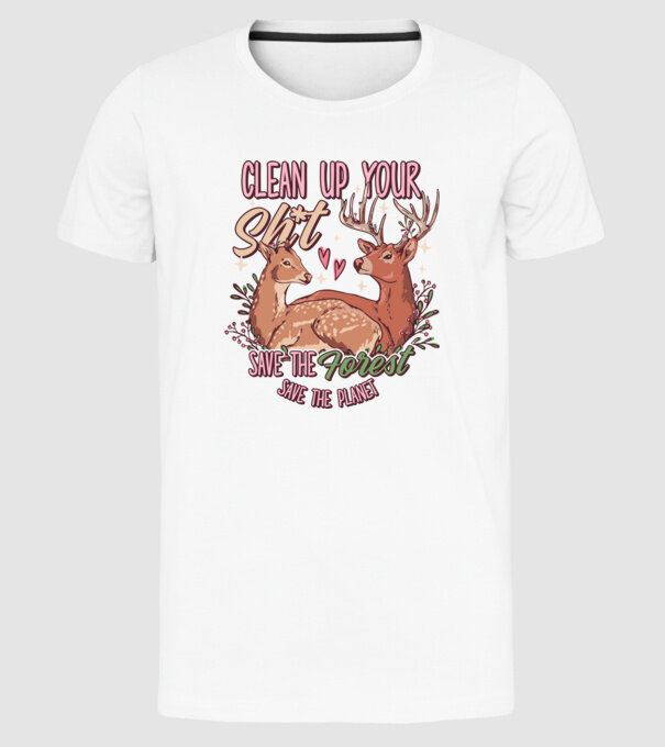 Save the forest model alb pe tricou
