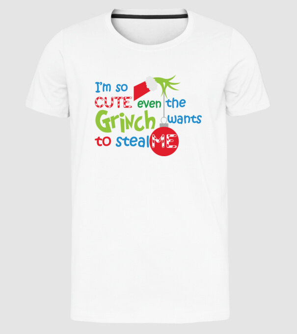 So cute Grinch model alb pe tricou