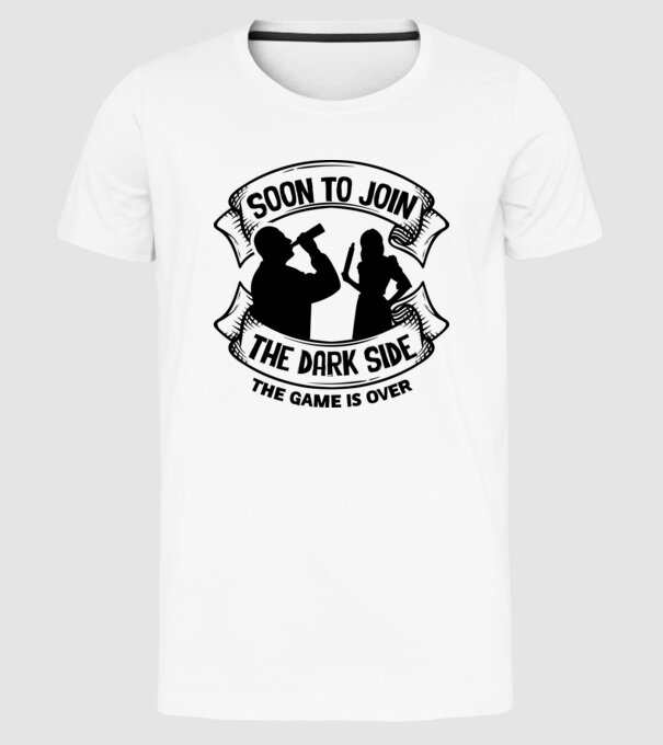 Soon join the dark side model alb pe tricou