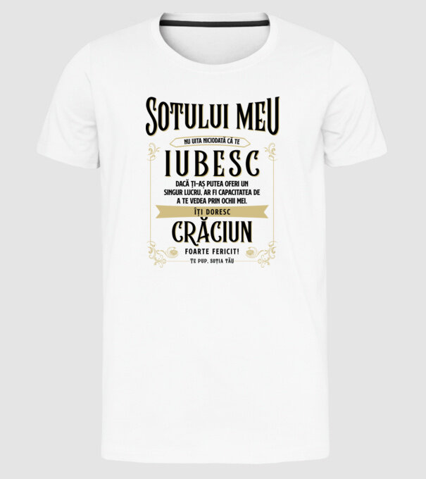Soțului meu model alb pe tricou
