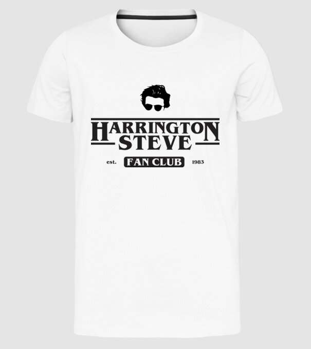 steve harrington fan club model alb pe tricou