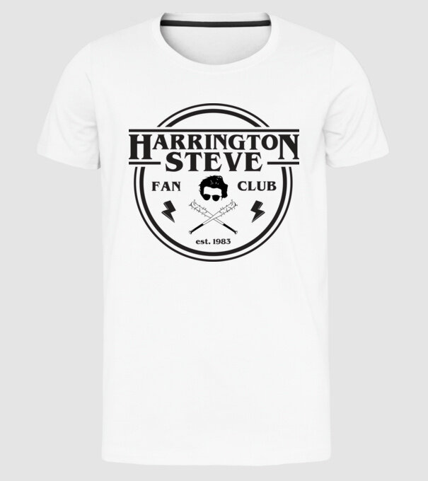 steve harrington fan club est 1983 model alb pe tricou
