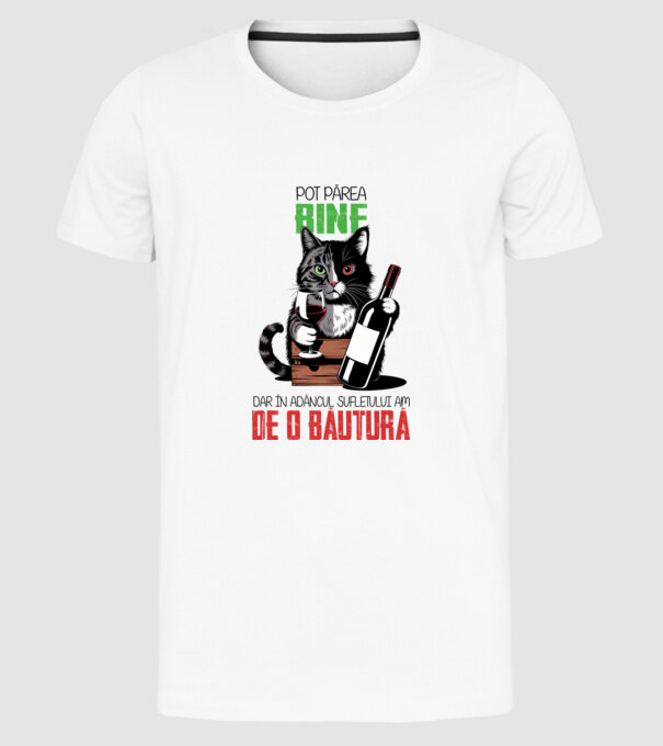 sunt bun pentru o băutură Alb model alb pe tricou