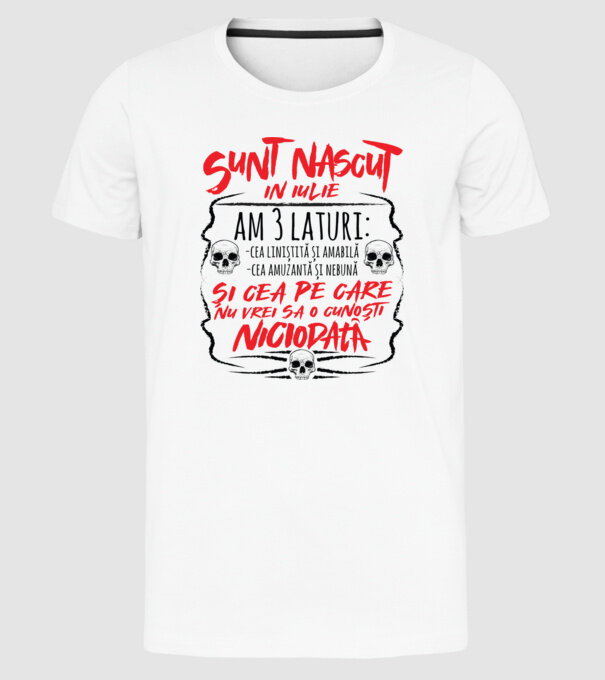 Sunt născut în iunie, am 3 laturi model alb pe tricou