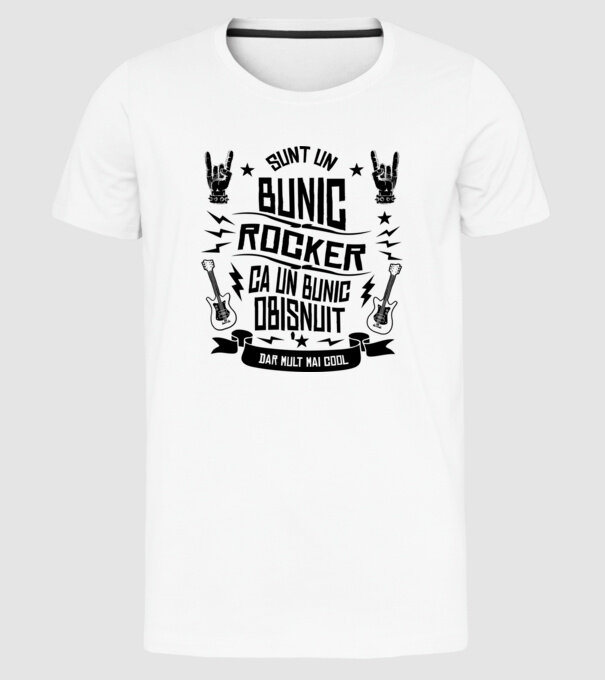 Sunt un bunic rocker, ca un bunic obișnuit, dar mult mai cool model alb pe tricou