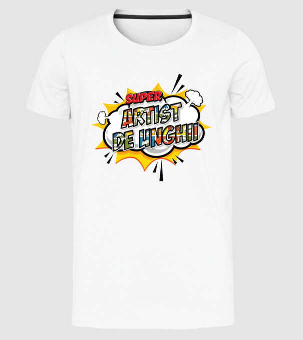 Super Artist de unghii model alb pe tricou