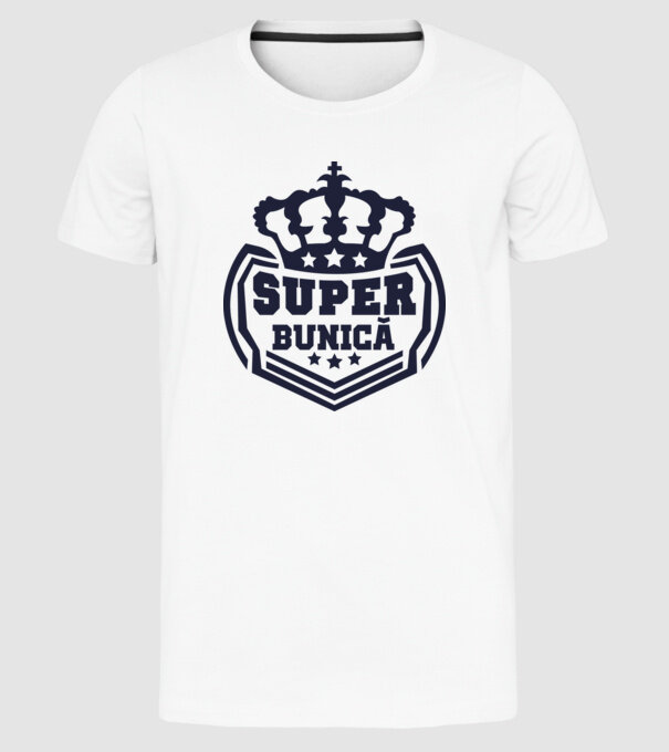 super bunică model alb pe tricou