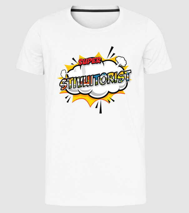 Super Stivuitorist model alb pe tricou