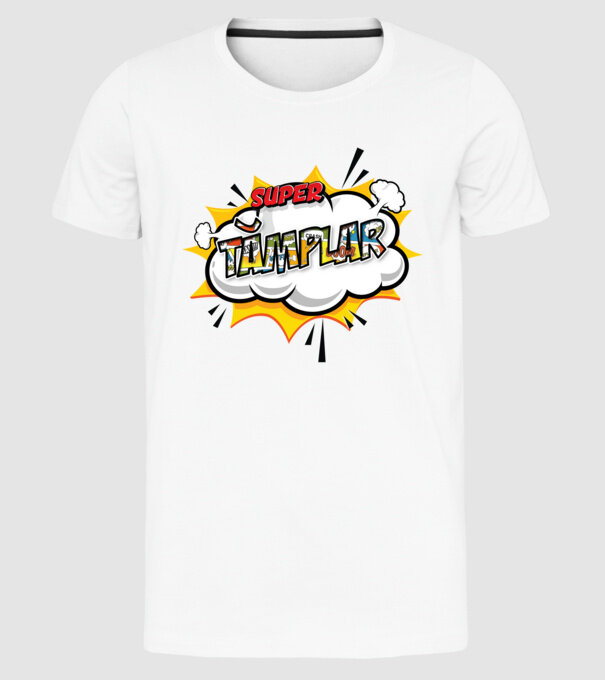 Super Tâmplar model alb pe tricou