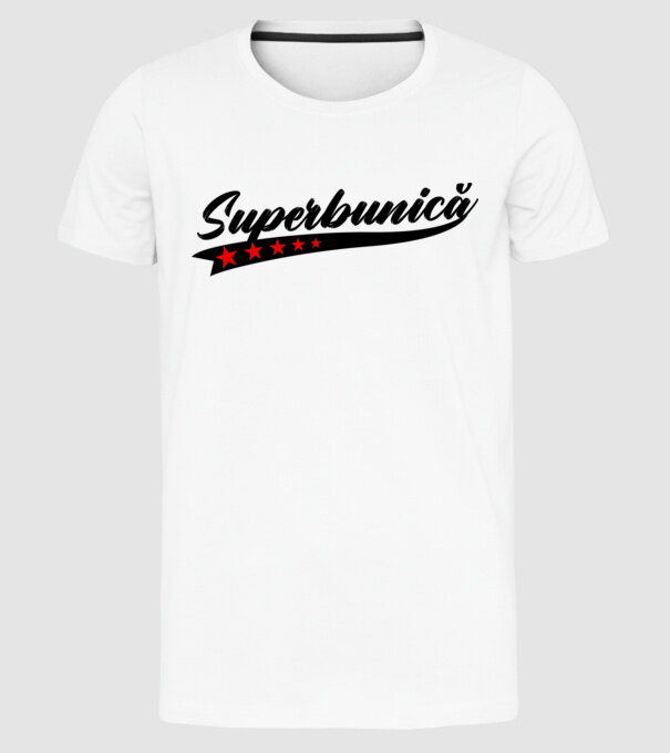 Superbunică model alb pe tricou