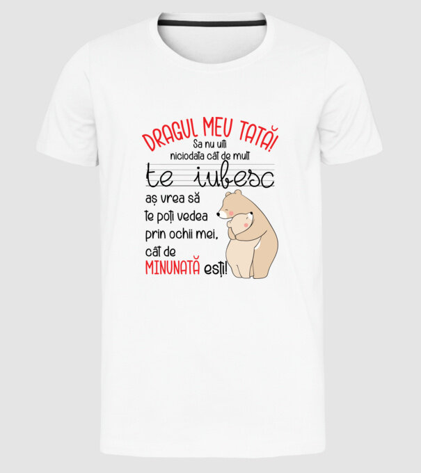 Tată Cât de minunat ești model alb pe tricou