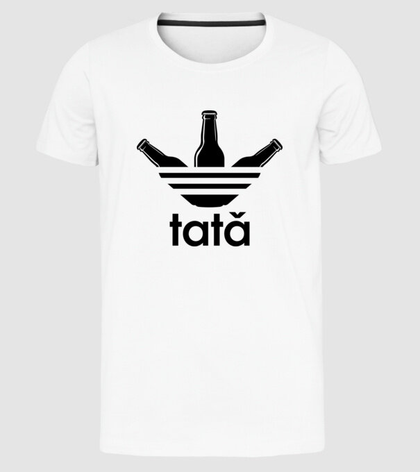 Tatadidas model alb pe tricou