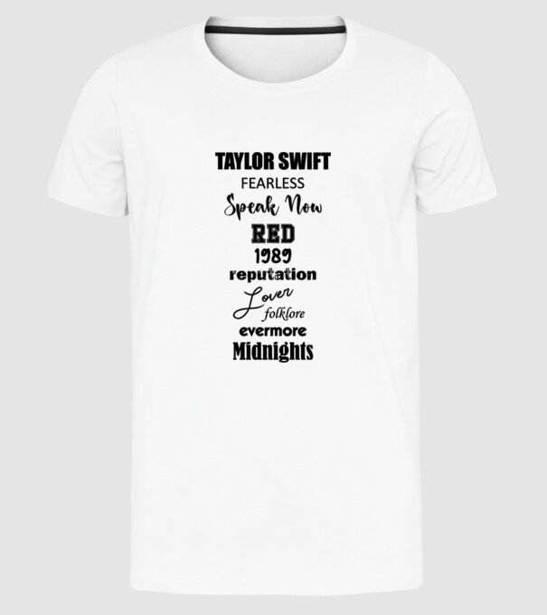 Taylor Swift Eras model alb pe tricou
