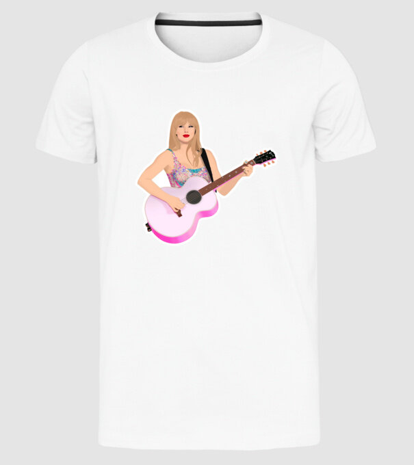 Taylor Swift pink model alb pe tricou