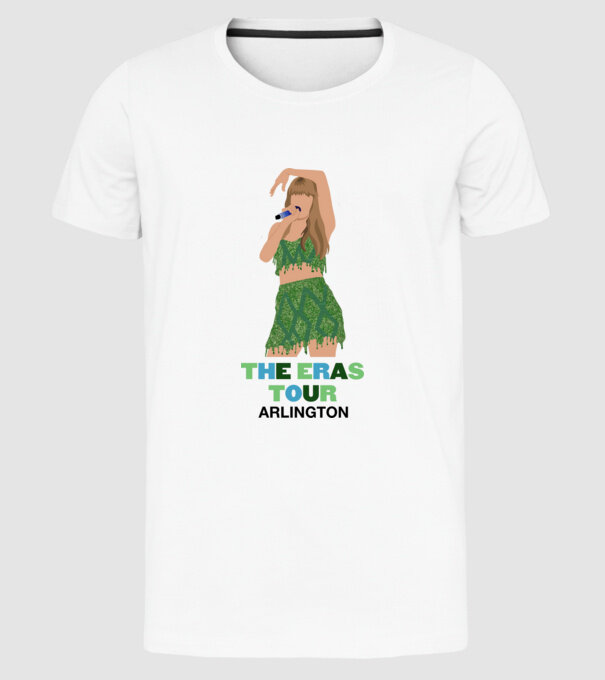 Taylor Swift The Eras Tour Arlington 2 model alb pe tricou