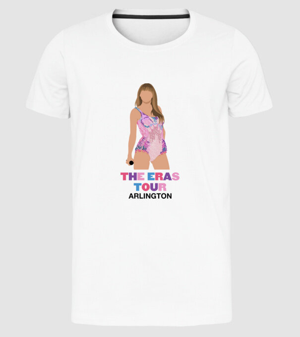 Taylor Swift The Eras Tour Arlington 4 model alb pe tricou