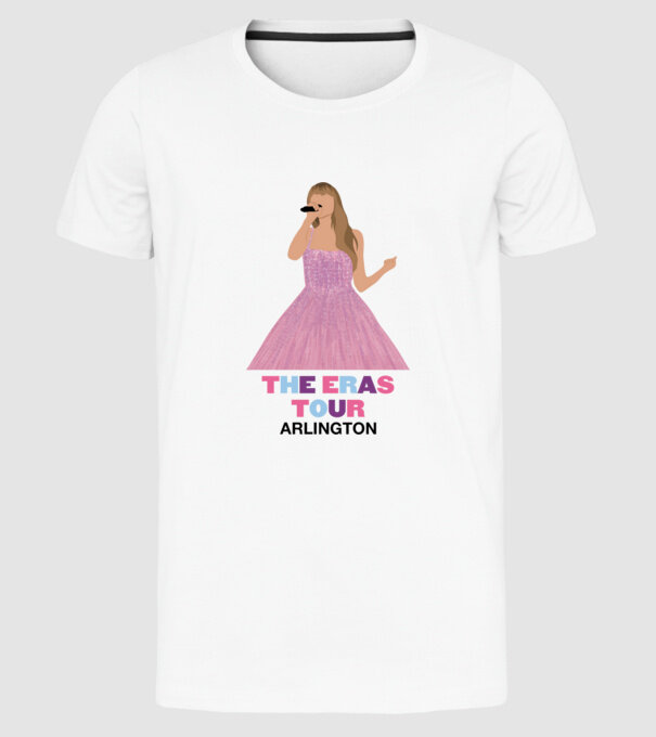 Taylor Swift The Eras Tour Arlington model alb pe tricou